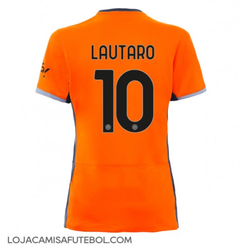Camisa de Futebol Inter Milan Lautaro Martinez #10 Equipamento Alternativo Mulheres 2023-24 Manga Curta